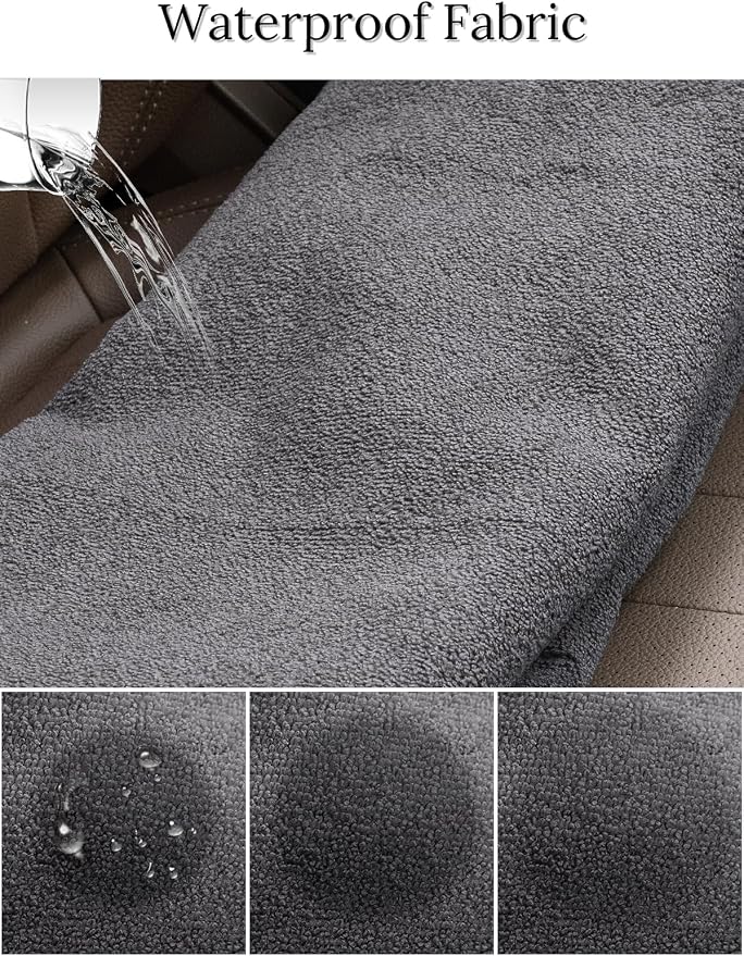 Prpeko 2PCS Terry Cloth seat Cover Universal Waterproof Car Sport Towel Seat Cushion Non-Slip Sweat-Absorbent Towel Cloth Suitable for Gym Workout, Universal Fit for Car SUV Van-Grey - Image 7
