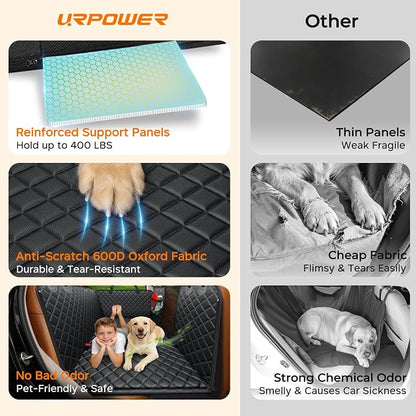URPOWER XL Hard Bottom Dog Seat Cover for Full-Size Crew Cab Trucks | 400 lbs Support, 45% More Space, Waterproof, Mesh Window, Scratch Resistant, Non-Slip, Easy Care, Dog Seat Belt Included - Image 7