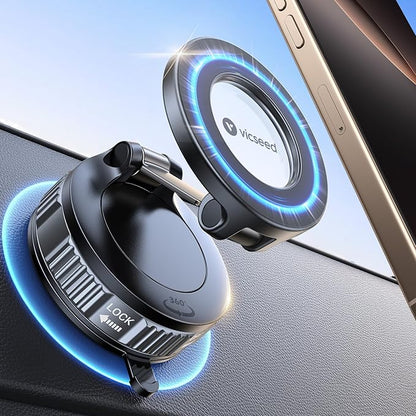 VICSEED 2026 Upgraded Car Phone Holder for Magsafe Car Mount [85 LBS Strongest Suction] Vacuum Magnetic Phone Holders for Your Car 360° Adjustable Car Phone Mount for iPhone 17 Pro Max 16 15 14 13 GPS by VICSEED