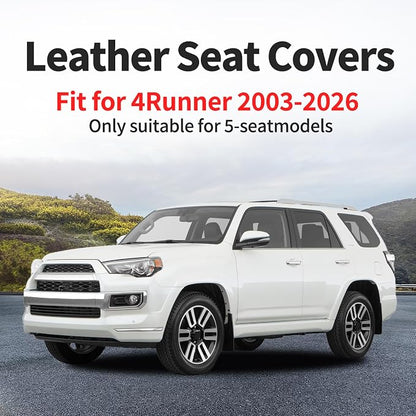 Fit for 4Runner Car Seat Covers Compatible with Toyota 4Runner 2003-2026(Only for 5 Seats Version) - Waterproof Leather Seat Cushions Protector, Airbag Compatible, Full Set 5 Seats (Beige) - Image 4