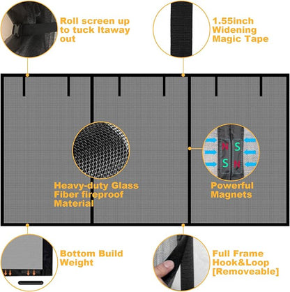 Garage Door Screen for 2 Car Garage, Sunmoxia 16x7Ft Fiberglass Mesh Door Screen with Closure Weighted Bottom, Durable Magnetic Heavy Duty Screen Door Curtain Cover Kit with 6 Strapping Tapes - Image 5