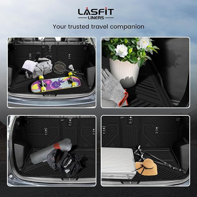 LASFIT Cargo Trunk Mat with Backrest Mats for Mazda CX5 2017-2025 | 100% TPE All Weather Rear Cargo Liner Custom Fit Waterproof CX 5 Seat Back Mat Automotive Accessories, Black - Image 7