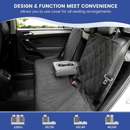 ALLANSING Back Seat Cover for Large SUVs Rear Split Bench - Heavy-Duty 900D Waterproof Non-Slip Car Seat Protector for Messy Kids & Drooling Dogs, Easy Clean(Black) - Image 4