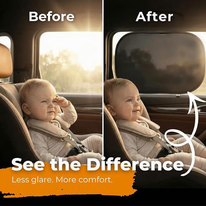 CARAMAZ Car Window Shade for Baby with Certified UV-Protection 2 Pack - 20"x12" - Image 3
