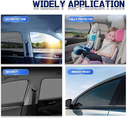 Car Window Screens for Side Windows, OUTTDID 4 Pack Side Window Sun Shades,Stretchy Mosquito Net Cover Fit Cars SUVs - Front & Rear - Image 6