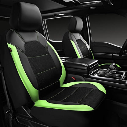 CAR PASS Leather Car Seat Covers Front Seats only, with Air Mesh Front Seat Covers Breathable, Cool Automotive Seat Covers 2 Pack, Universal Fit Most Cars,SUV,Truck,Van Airbag Compatible(Black Green) - Image 9