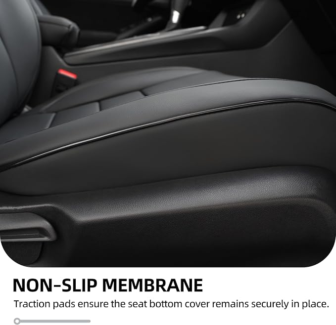 Lolcar Custom Fit Civic Seat Cover Full Set for Honda Civic (Sedan 2022 2023 2024 Touring)&(Sedan 2025-2026 Sport Touring),5-Seats Full Set,Leather Seat Protector (Black) - Image 7