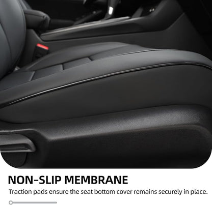 Lolcar Custom Fit Civic Seat Cover Full Set for Honda Civic 4 Door Sedan-Only (2022 2023 2024 EX)&(2025-2026 Sport),5-Seats Full Set,Leather Seat Protector (Black) - Image 7
