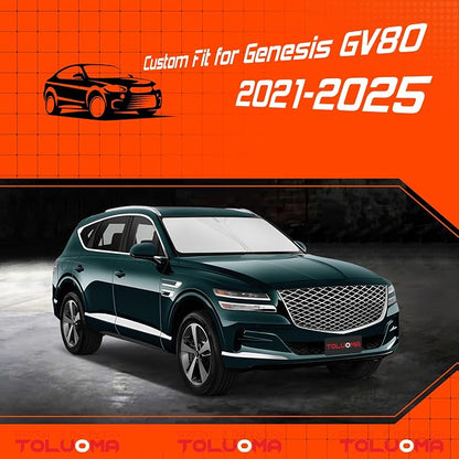 Custom Fit Windshield Sun Shade for Genesis GV80 2021-2025 - Full Coverage, 210T Reflective Fabric, Double-Layer Design - Blocks 99% UV Rays, Keeps Car Cool, Easy to Install and Store - Image 7