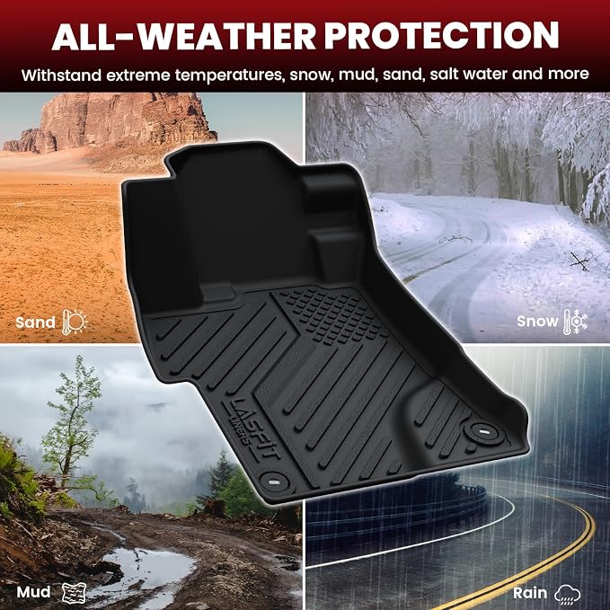 LASFIT All Weather Floor Mats for Honda Civic 2012-2015【Sedan & Si】 | Full Surround TPE Mats, Tall Walls, 3D Custom Fit, Non-Slip, Easy Clean, Tool-Free Install, Vehicle-Specific Accessories - Image 8