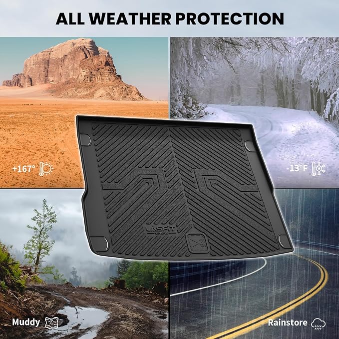 LASFIT Cargo Mat for Audi Q5/SQ5 2009-2017, Custom Fit All-Weather TPE Trunk Mat for Audi Accessories, Waterproof, Easy to Clean, Black - Image 7