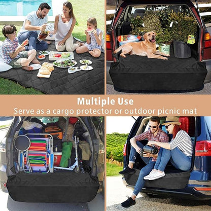 F-color SUV Cargo Liner for Dogs - Heavy Duty Trunk Cover for Full-Size SUV | Pet Cargo Cover with Bumper Flap Protector, Non-Slip Car Trunk Mat, Dog Car Seat Cover Prevents Scratches Pet Hair Mud Dirt - Image 6