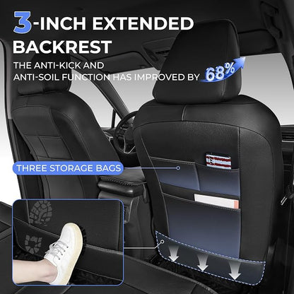1:1 Custom Car Seat Covers Fit for Toyota RAV4 2013-2018 | Fit for RAV 4 XLE LE Limited Adventure Full Set Premium Faux Leather Seat Protectors Anti-Slip Design 5-Seat Black - Image 4