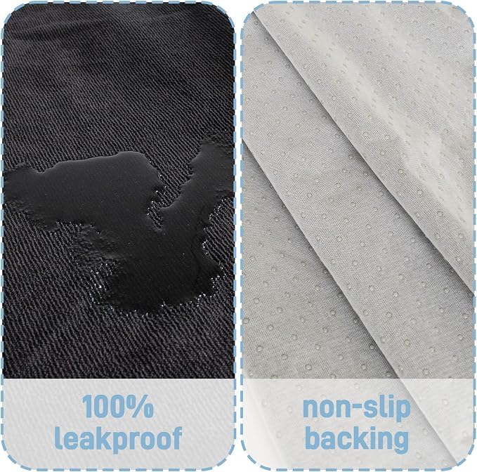 Waterproof Car Seat Cover Towel Front Seats 2 Pack, Universal Fit for Cars | Waterproof Sweating Seat Protector for SUVs, Anti-Slip Front Seat Cover for Gym, Outdoor, Pets & Travel, Black - Image 3