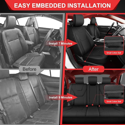 TTX LIGHTING Custom Fit for Ford Fusion Seat Covers 2013-2020 5-Seats | Original Seat Pattern | Full Coverage | Easy Install | Faux Leather | Shield Your Car Seats - Image 9