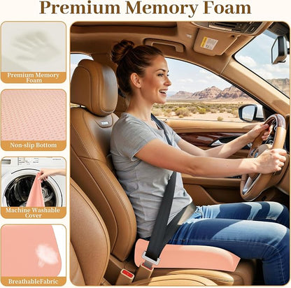 TranquilRelax XL Memory Foam Seat Cushion for Office Chair, 3.35-Inch, Pink | Medium-firm Support for Long Sitting, Washable Mesh Cover, Non-slip Base, Perfect for Car Seats & Short Drivers - Image 3