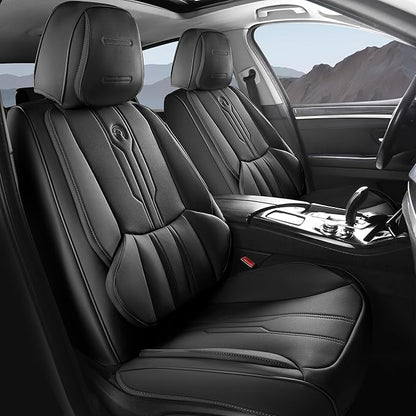 AOOG Car Seat Covers Custom Fit for Ford F150 2009-2026, Faux Leather Seat Cover Set for 2017-2025 F250 F350 F450, Accomodating Regular Cab Super Cab Super Crew Pickup Truck Cushions(Black, Full Set) by AOOG