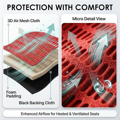 FH Group Car Seat Covers Trendy Elegance Red Full Set Automotive Seat Covers, Airbag and Split Rear Combo Non-Slip Dash Grip Pad Universal Fit Interior Accessories Cars Trucks SUV Car Accessories - Image 3