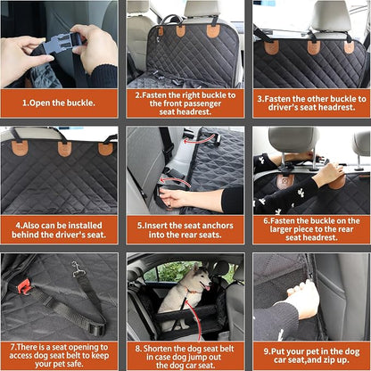 Dog car seat Cover for Back seat Hard Bottom Half Dog car seat Cover Passenger Friendly Back seat Extender for Dogs - Image 4