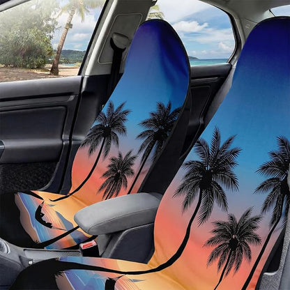 2 Pack Car Seat Towel Covers for Gym, Front Seats, Sunset Beach | Sunset, Sweat Protector for Front Seats Premium Thickened with Elastic Strap Breathable & Quick Dry Machine Washable Running - Image 5