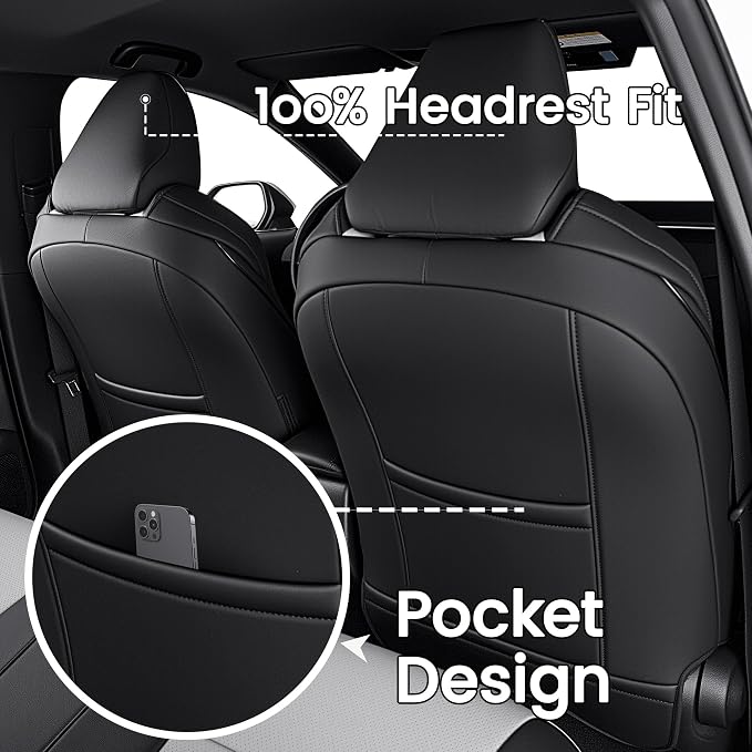 HKZ Customized Special seat Cover for Toyota Corolla (Black+Grey, 2020-2022 Corolla XSE) - Image 4
