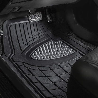 FH Group Premium Liners Tall Channel Trimmable All Weather Rubber Full Set Car Floor Mats (Gray) w. Trimmable All-Season Cargo Liner (Black) - Universal Fit for Cars Trucks and SUVs - Image 2