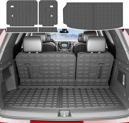 xipoqix Cargo Mat Backrest Mat Compatible with 2024-2026 Chevy Traverse | GMC Acadia 2025 2026 Buick Enclave Cargo Liner Replacement for 2024-2026 Chevy Traverse Accessories (Trunk Mat+Backrest Mat) by xipoqix