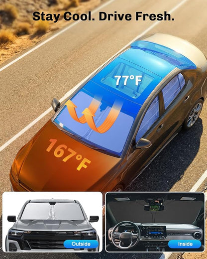 SXCY for 2023-2025 2026 Chevy Colorado/GMC Canyon Windshield Sunshade 2023-2025 2026 Colorado Z71 ZR2 LT WT Trail BOSS Accessories Canyon Sun Shade Foldable Sun Shield Colorado Sun Protector - Image 5