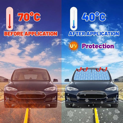 Socira Clean Funny My Balls Car Windshield Sunshade Umbrella Car Foldable Umbrella Sunshade for Front Window UV Reflector Auto Windshield Umbrella Sun Shades Cover for Most Vehicles 57'' X 30'' - Image 5