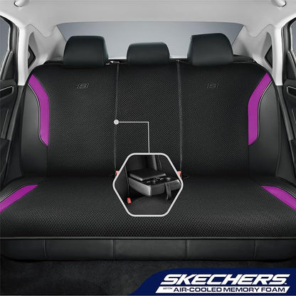 Skechers Memory Foam™ Car Seat Covers, Air Cool Mesh Thick Seat Covers, Car Seat Full Sets, Airbag Compatible, Automotive Comfort Protection for Most Cars,Vans,Trucks, SUVs,Purple - Image 3
