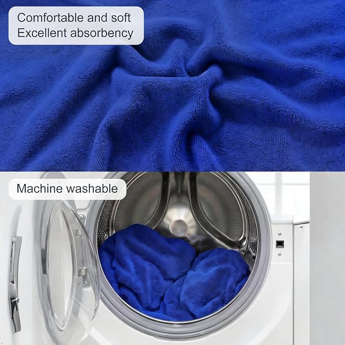 Car Seat Towel Cover, 2pcs Universal Front Seat Protector for Cars, SUVs and Trucks, Sweat Towel Car Seat Cover for Gym, Yoga, Swimming, Pets and Family Travel, Blue - Image 8