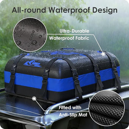Car Rooftop Cargo Carrier Bag 15-20 Cubic Feet(20Cu.Ft-Blue) - Image 2