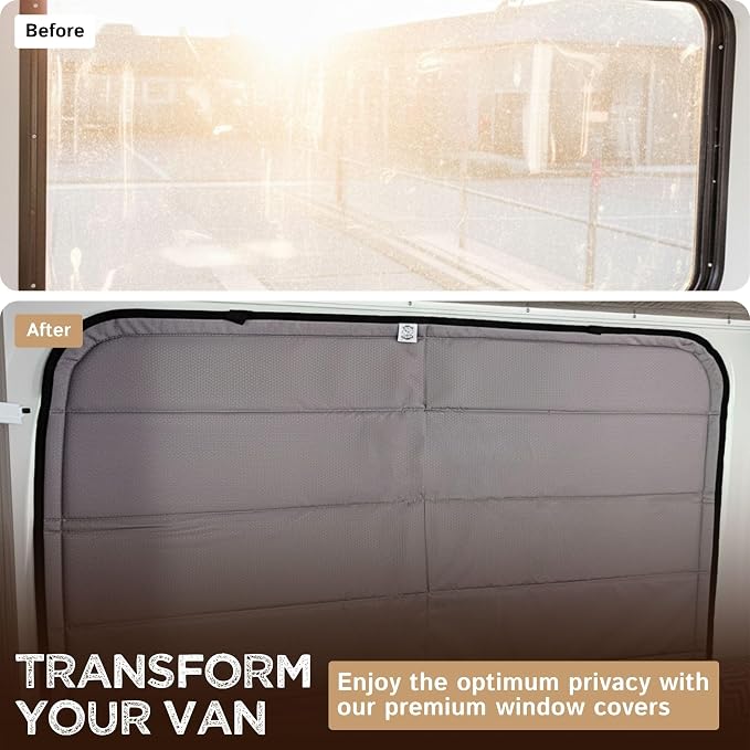 Living in a Bubble Insulated Blackout Rear Left Side Window Cover for Mercedes Sprinter Van Year 2007-2026 170" Length LWB & XLWB, NCV3 & VS30 (Bare Metal Frame) - Image 4