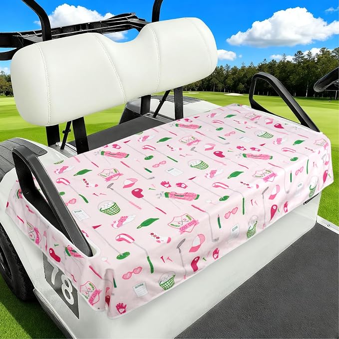 Golf Cart Seat Covers Club Car Golf Cart Accessories for Men Women Golf Carts Seat Towel Blanket 2-Seat Golf Cart Decorations by awufncksn