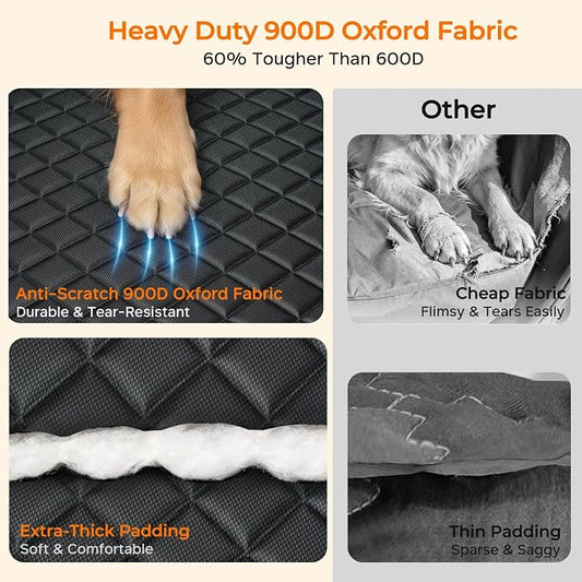 URPOWER 900D Heavy Duty Dog Seat Cover for Back Seat, Waterproof Hammock | 60% Tougher than 600D Oxford, Side Flaps with Zippers, Scratch Resistant, Non-Slip, Machine Washable, Fits Cars & SUVs - Image 2