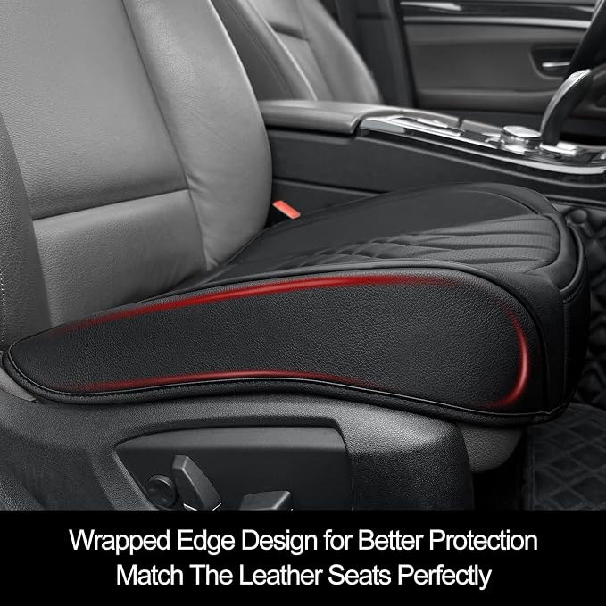 BOPUOVRE 2-Pack Leather Front Car Seat Covers | Bottom Car Seat Covers Fully Wrapped, Non-Slip and Waterproof, Fits Most Vehicles Black - Image 6