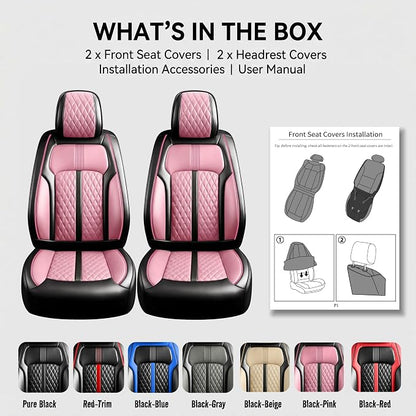 Fit CX-30 Seat Covers Custom Fit for Mazda CX-30 2020-2025, Front Pair | Premium Leather Full Coverage Protectors, Waterproof, Breathable, Scratch Resistant, Easy Wipe, Airbag Compatible, Black+Pink - Image 9