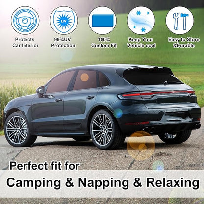 TINGLU Window Shades 8PCS for Porsche Macan 2014-2024 Accessories Car Side Full Windows Rear Triangular Windshield Sun Shade Sun UV Rays & Privacy Protection for Camping,Napping,and Relaxing - Image 6