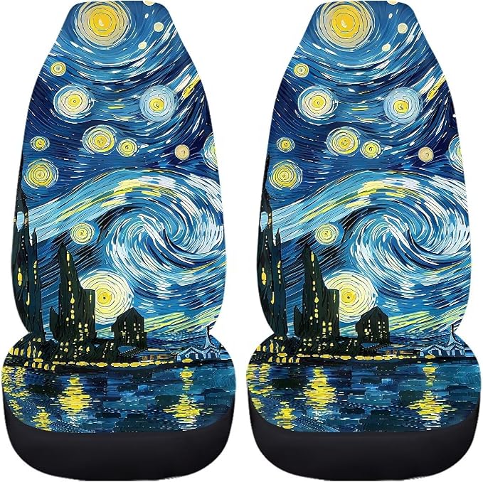 Automotive Seat Covers Starry Sky Seat Cover Front Seats Only for Women Men Universal fit for Cars, SUVs, Trucks Car Accessories Blanket Seat Protector Easy to Install - Image 3