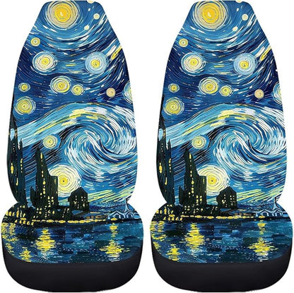 Automotive Seat Covers Starry Sky Seat Cover Front Seats Only for Women Men Universal fit for Cars, SUVs, Trucks Car Accessories Blanket Seat Protector Easy to Install - Image 3