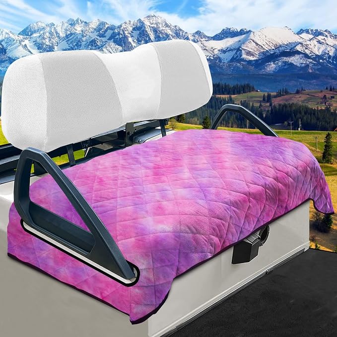 YOKYHOM Golf Cart Seat Covers, Thick Plush & Non-Slip Backing, Pink Purple | Heat & Cold Protection, All-Season Comfort, 51 x 30.5 in, Fits Most 2 & 4 Passenger EZGO, Club Car, Yamaha & Icon Carts by GolfCartLifestyleEssentials