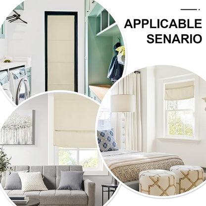 NICETOWN Light Beige Magnetic Door Roman Shade for French Glass Window | Thermal Insulated, French Front Door Window Covering, Roman Roll Up Shade for Patio Glass, 27 x 72 inch Long, 1 Panel - Image 8