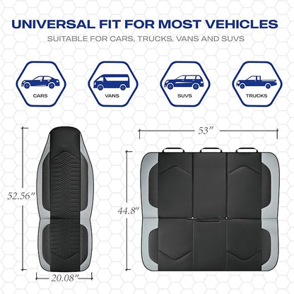 Skechers Memory Foam Car Seat Covers, Leather High Back Seat Covers Quilting Design,Waterproof Sports Car Seat Covers Front Seats,Airbag Compatible, Universal Fit for Most Cars, SUVs,Trucks,Gray - Image 5