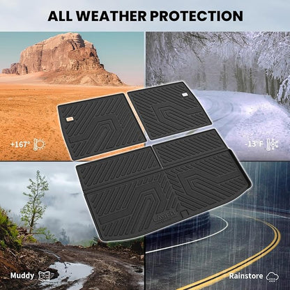 LASFIT Cargo Mat & Backrest Mats for 2022-2025 Mitsubishi Outlander | Not Fit PHEV or Sport Models, 3D Custom Fit TPE All Weather Trunk Liner, Full Coverage Secure-Fit Cargo Liner, Easy to Wash - Image 4
