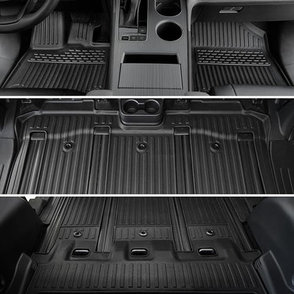 Floor Mats for 2021-2026 Toyota Sienna 7-Seat Accessories | w/ Spare Tire, Full-Coverage Set with Cargo Liner, Odorless TPE, All-Weather Protection, 3D Laser Fit, No Trimming Required - Image 3