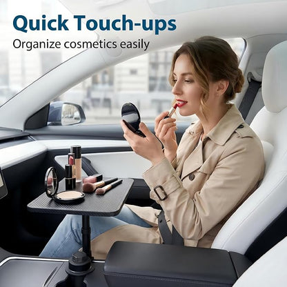 Car Desk for Laptop,，car Cup Holder Tray Car Table & Car Tray with 360° Rotating Cup Holder,Adjustable Height,Compatible with Tesla Model 3/Y/S, Ford，Toyota Sienna/Most Vehicles - Image 7