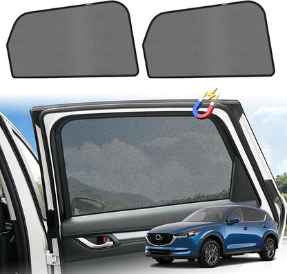 KUST Car Window Shades for 2017-2023 Mazda CX5 CX-5 Accessories, Breathable Mesh Magnetic Window Covers, Rear Back Side Window Sun Shades UV Block Privacy Protection for Baby Camping Napping 2PCS - Image 3