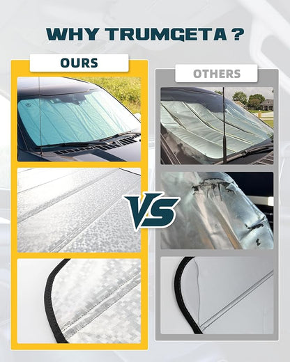 Trumgeta Upgraded Windshield Sun Shade Fit for Ford F-150 2021–2026, Complete UV Blocking Foldable Sunshade, Long-Lasting Interior Protector - Image 6