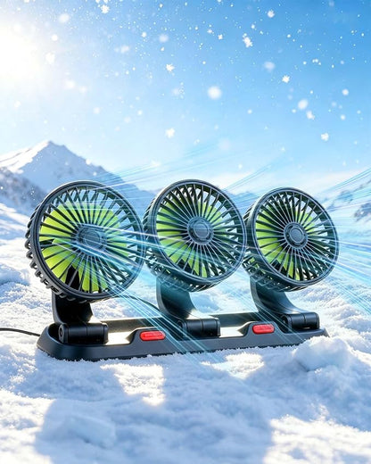 aletbo Car Fan, 12V Fan Triple Head, Powerful Airflow, 360° Adjustable, 2-Settings, Dashboard Fan Suitable for Truck, RV, Semi, Camper Trailer by Unknown