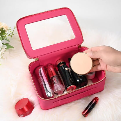 Aveniee Clear Makeup Bag Organizer,Large Travel Toiletry Bag for Women, Waterproof Cosmetic Pouch with Zippers,Car Organizers and Storage Case for Accessories,Hotpink - Image 3